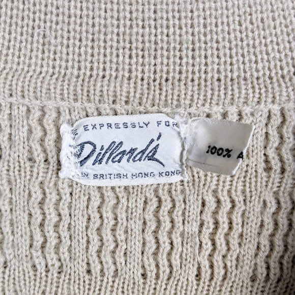 Vintage Dillard's Grandma Beige Long Cardigan - Picture 5 of 6